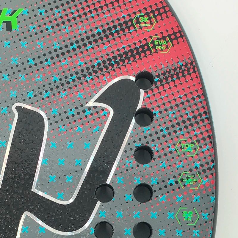 Raquete Beach Tennis WCamewin em Carbono 3K 2024 - Fibra de Carbono Premium Superfície Rugosa