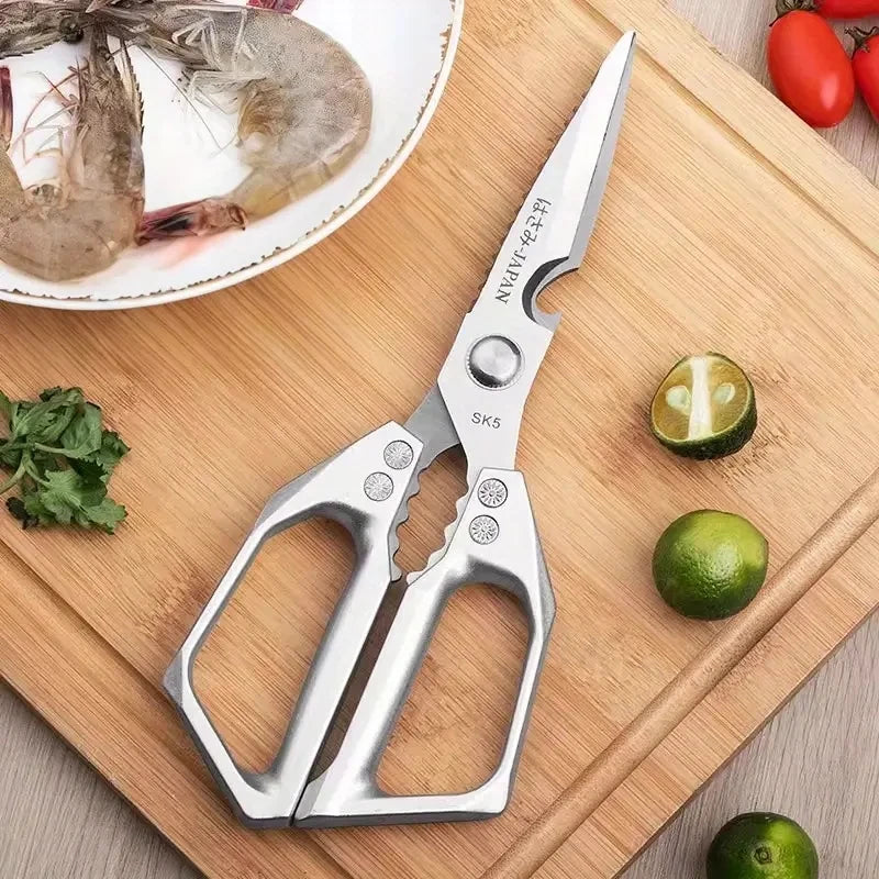 Tesoura de Cozinha Reforçada Aço Inox - Multiuso Preparo de Alimentos e Uso Doméstico