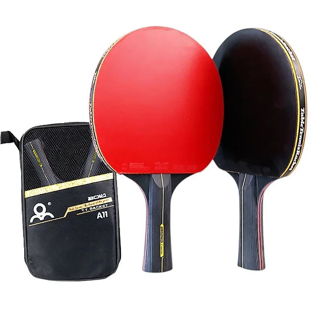 Conjunto Raquetes de Tênis de Mesa Profissional RAOVTE 5/6 Estrelas - Raquetes de Ping Pong com Borracha Pimples-in Lâmina Premium