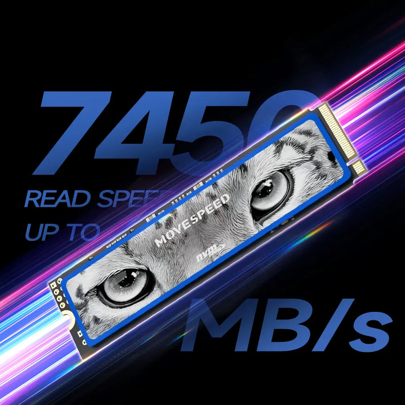 Memória SSD MOVESPEED Leitura Rápida 7450MB/s - NVMe M.2 2280 4TB 2TB 1TB PCIe 4.0 - para PC, PS5, Notebook