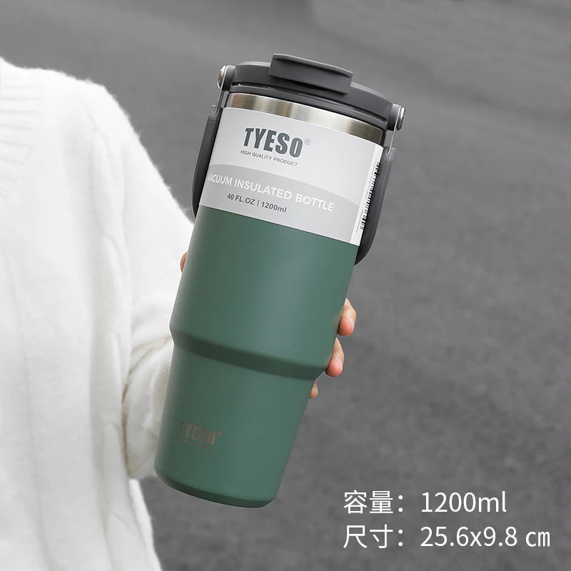 Copo Garrafa Térmica Tumbler Tyeso 1200ml com Alça - de Aço Inox com Isolamento Térmico a Vácuo