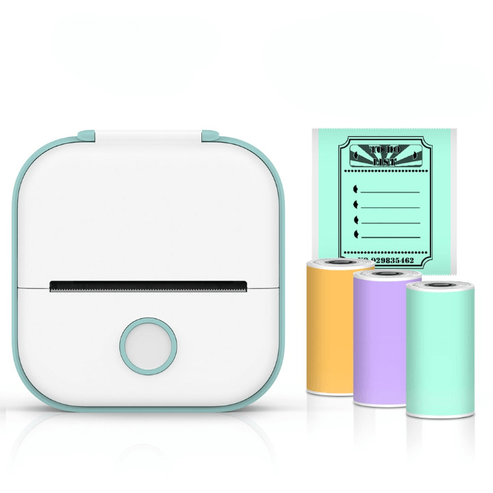 Mini Impressora Sem Fio Térmica com App - Phomemo T02 - Impressora Rápida de Etiquetas Recados - Bluetooth Recarregável