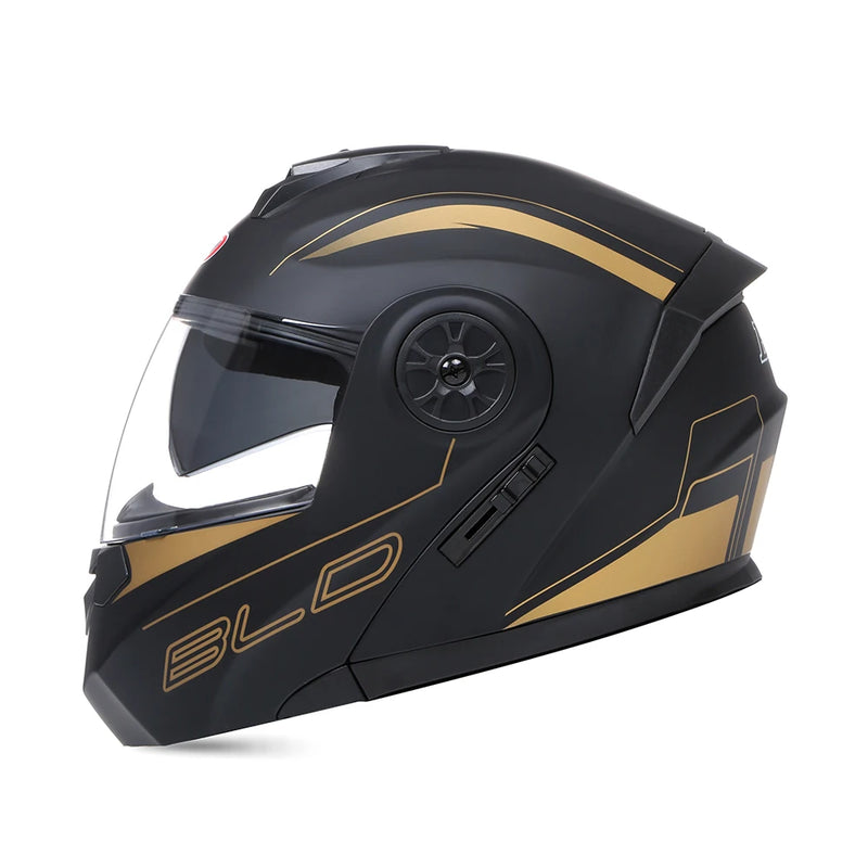 Capacete Moto Completo Visor Lentes Duplas Modular - Capacete BLD PRO para Motoqueiros Motocross TrackDay