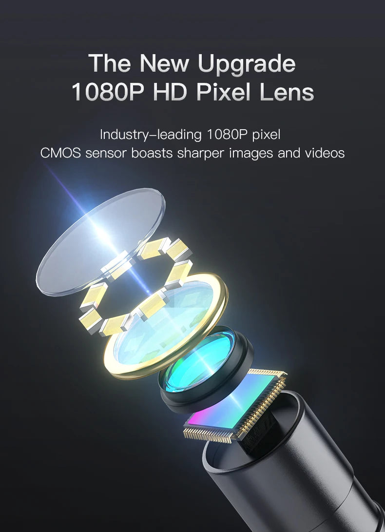 Câmera Endoscópio Industrial com Tela HD 4.3 Polegadas INSKAM – Câmera de Inspeção à Prova d'Água IP67 1080P com Lente de 8mm