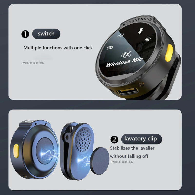 Microfone Lapela Inteligente Sem Fio Xiaomi J6 – Ideal para Vlogs Lives Youtube Entrevistas