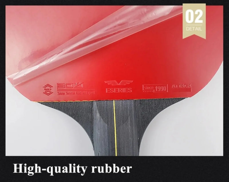 Conjunto Raquetes de Tênis de Mesa Profissional RAOVTE 5/6 Estrelas - Raquetes de Ping Pong com Borracha Pimples-in Lâmina Premium