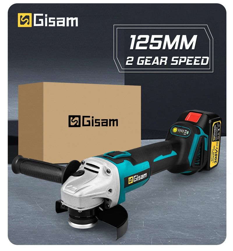 Esmerilhadeira Angular Sem Fio GISAM M14 125mm – Máquina de Polimento e Corte - Compatível com Bateria Makita 18V