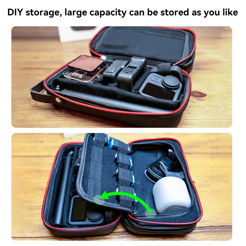 Bolsa Anti Impacto Impermeável TELESIN - para Câmeras de Ação GoPro Insta360 Osmo Action Lentes Acessórios Baterias