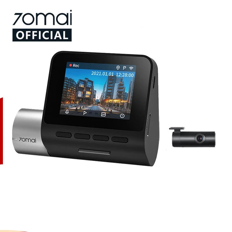 Câmera Veicular 70mai Pro Plus A500S - com GPS e ADAS - Imagem HD 2k com Suporte para Câmera Traseira