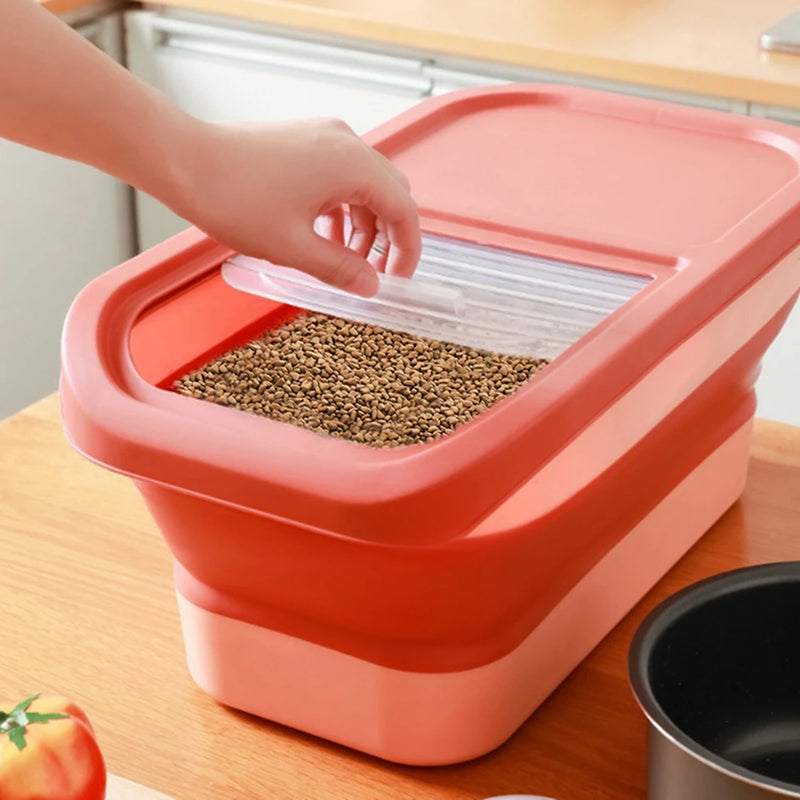 Caixa Pote Grande para Armazenar Ração - Box Hermético Dobrável PET