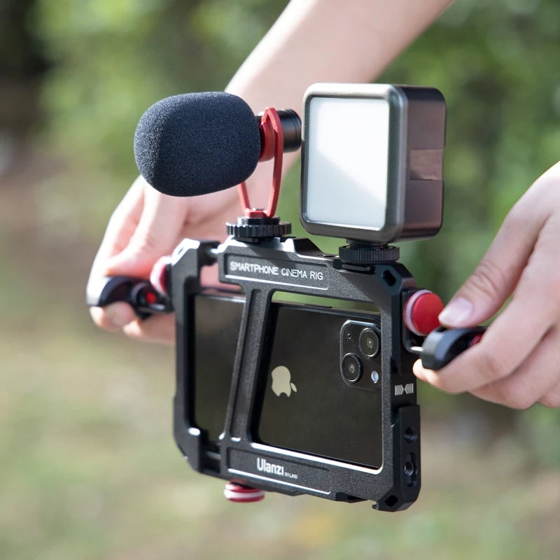 Case Gaiola Ulanzi Lino para Gravação em Smartphone Celular – Case Protetora com Suporte Lateral