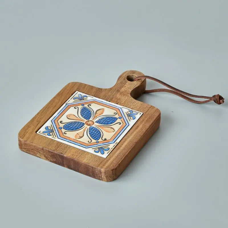 Porta Copos Descanso de Mesa Retrô Artesanal em Madeira - Para Restaurante Festas Sala de Jantar