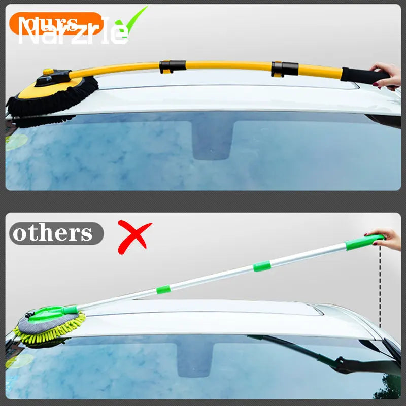 Mop de Limpeza com Cabo Expansível - Feltro Anti Riscos para Lavagem de Carro Veículos Janelas Vidros