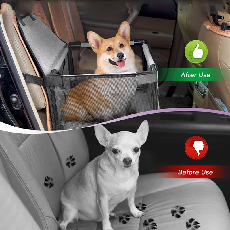 Cesta Assento de Transporte para Pets Cães no Carro - Cesta Estável para Viagem Assento Pet