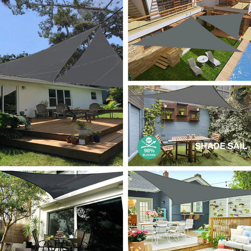 Toldo Solar Impermeável com Proteção UV 98% - Lona Toldo Cobertura Triangular para Área Externa Piscina Jardim