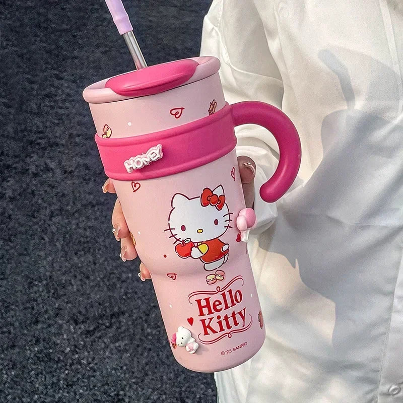 Copo Térmico Hello Kitty e Amigos Edição Colecionável - com Canudo