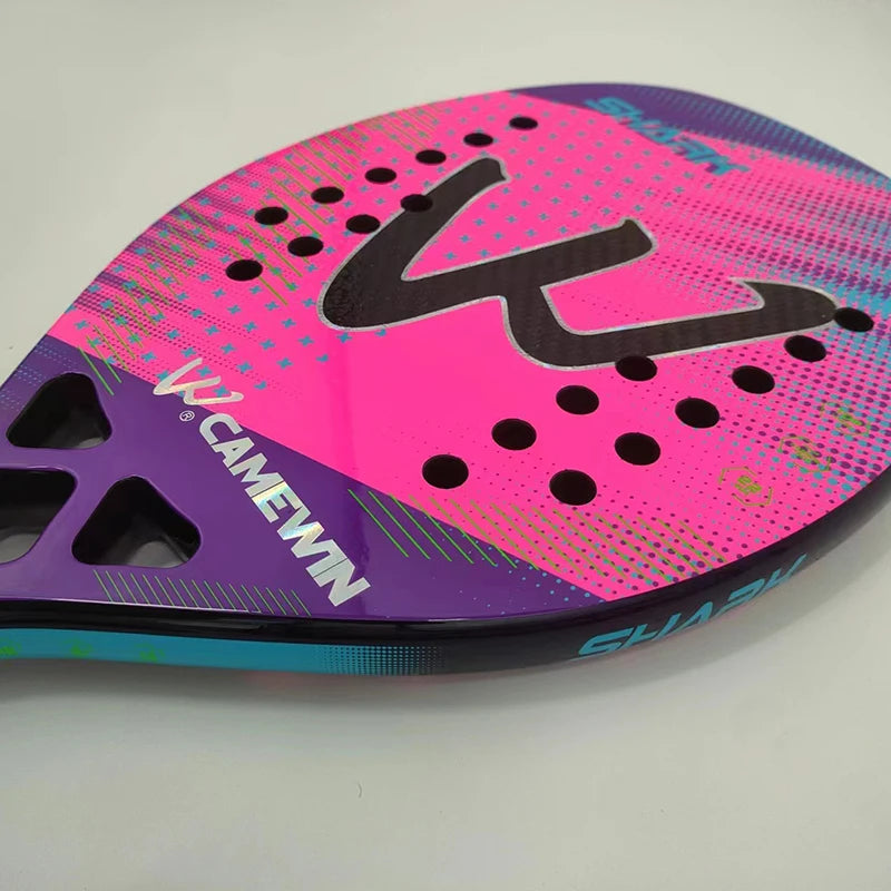 Raquete Beach Tennis WCamewin em Carbono 3K 2024 - Fibra de Carbono Premium Superfície Rugosa