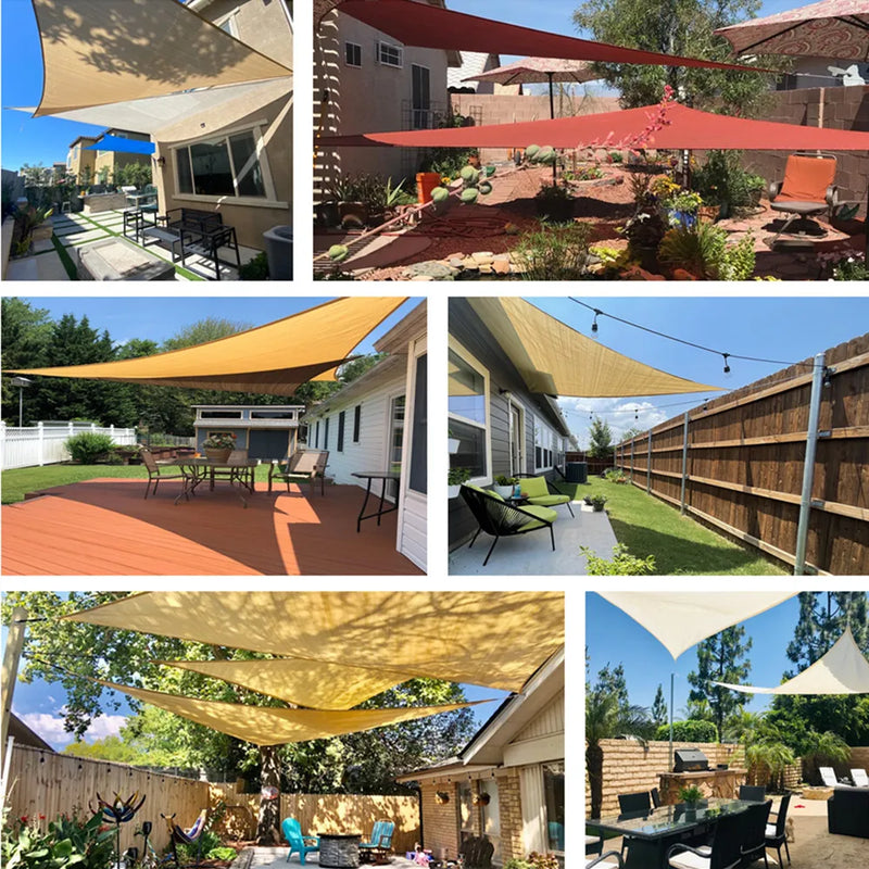 Toldo Solar Impermeável com Proteção UV 98% - Lona Toldo Cobertura Triangular para Área Externa Piscina Jardim