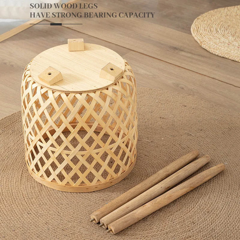 Vaso Decorativo de Plantas em Bambu e Madeira Artesanal - Suporte de Plantas e Flores Decoração de Interiores