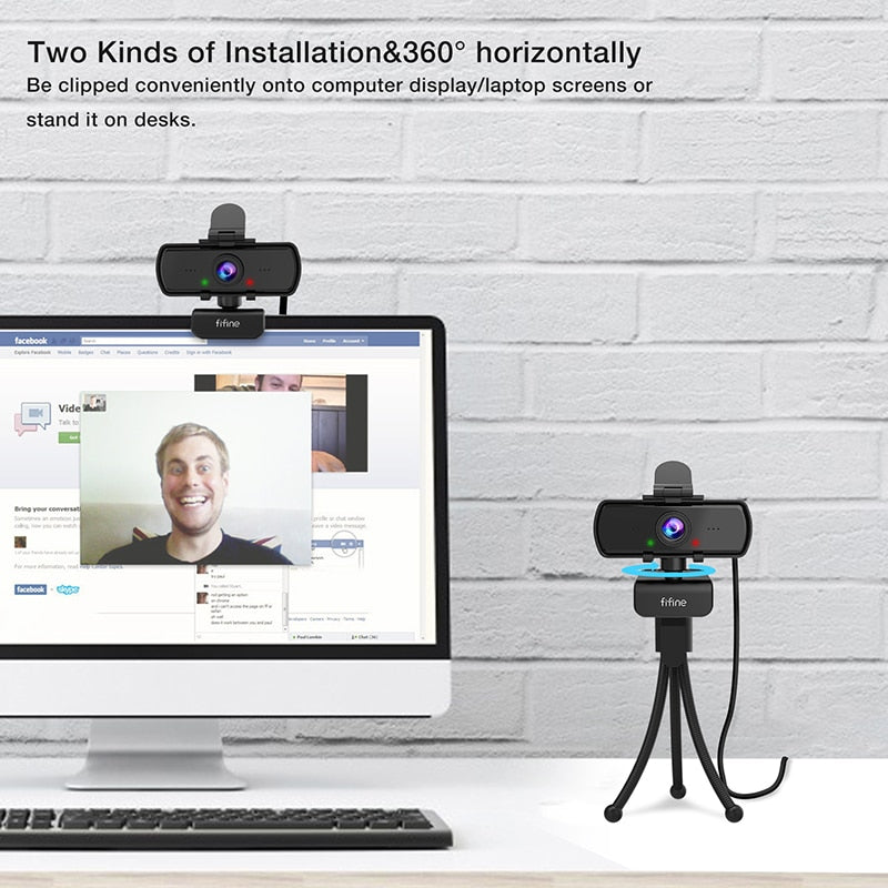 Web cam FIFINE k420 HD 4K - para Lives com Foco Automático e Tripé Suporte