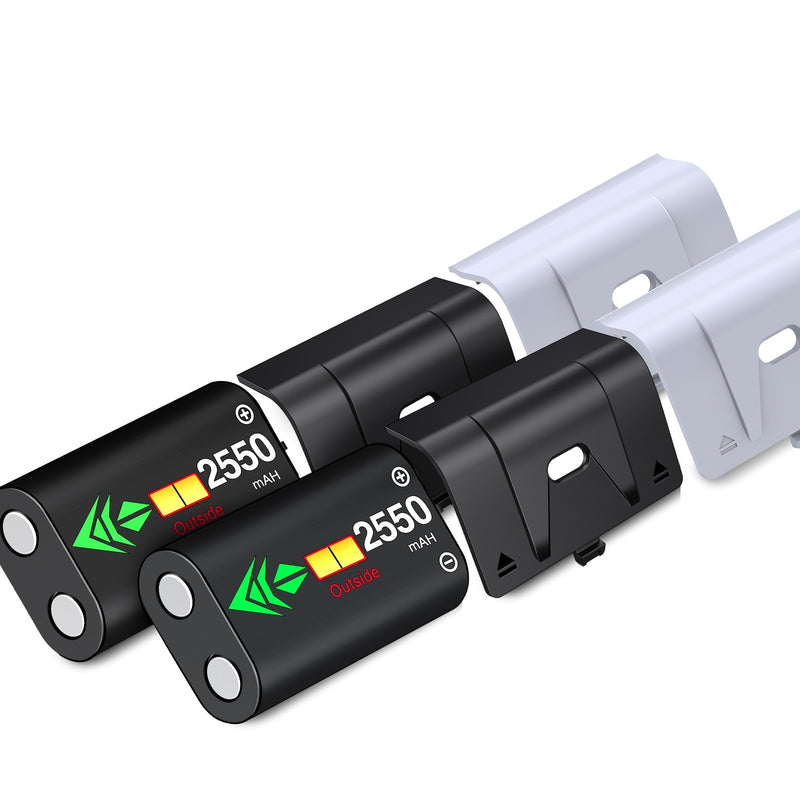 Carregador Rápido Duplo Dock para Controles Sem fio de Xbox One X/S/Elite -  com 2 baterias recarregáveis 2550mAh