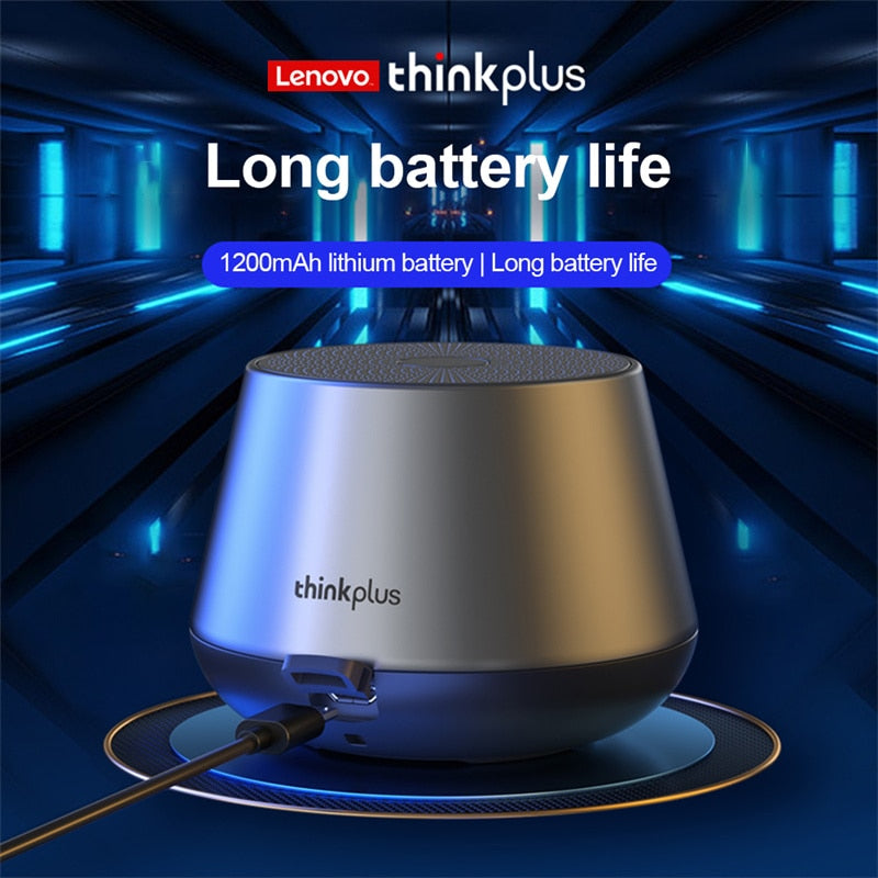 Caixa de Som Bluettoh Lenovo para Pc Notebook - Bateria Recarregável - com Microfone para chamada de voz e Aúdio Hifi