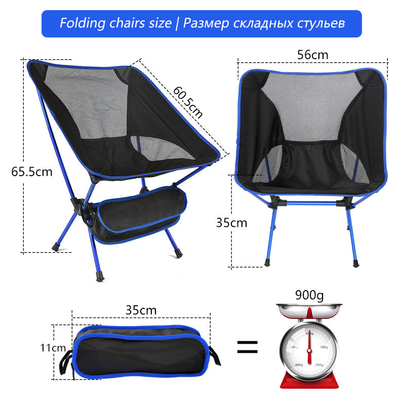 Cadeira Portátil Ultraleve para Viagens, Pesca, Praia, Camping
